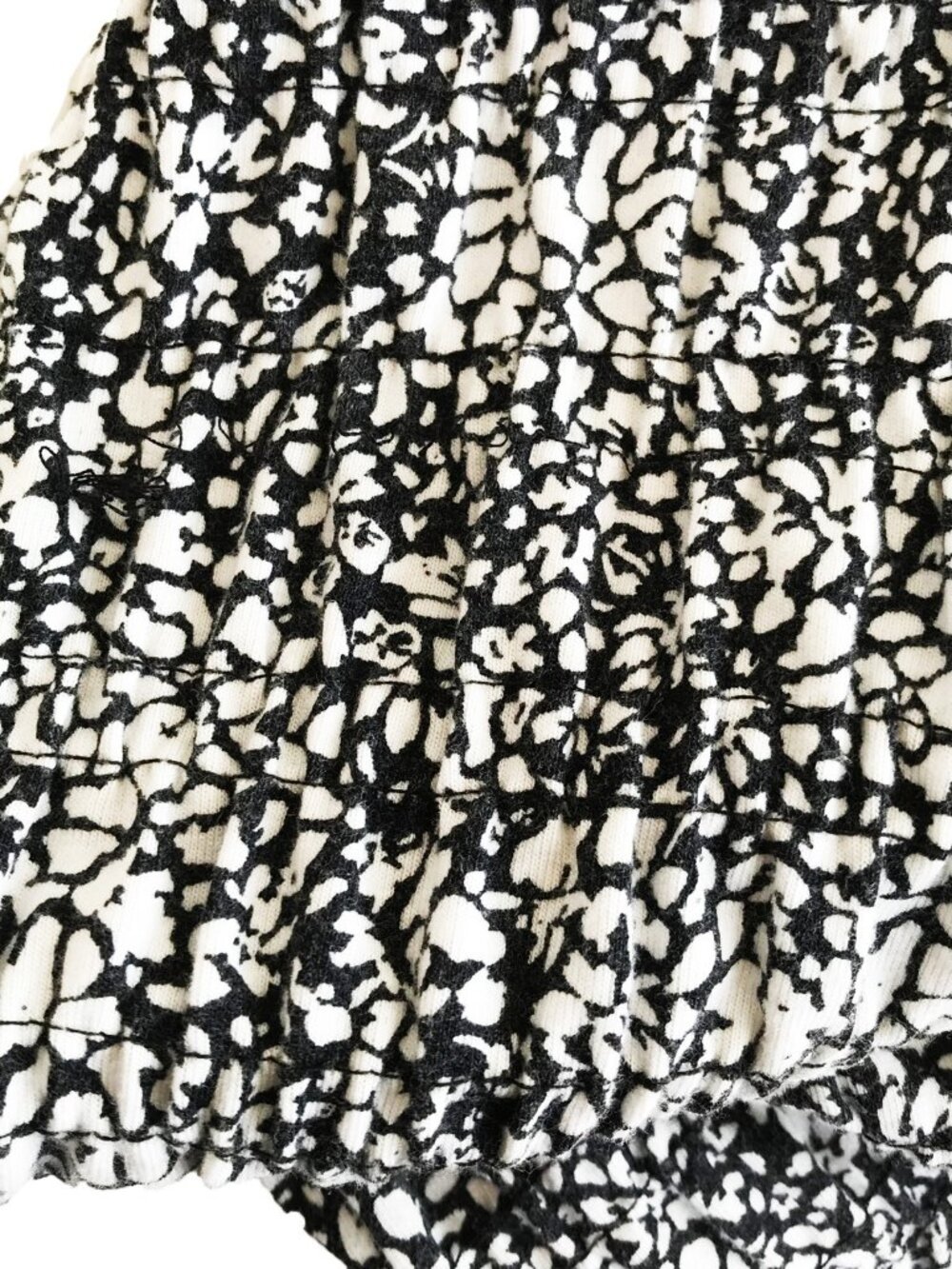 Parker Brooklyn Small Black White Cotton Puff Long Sleeve Smocked Mini Dress - Picture 10 of 12